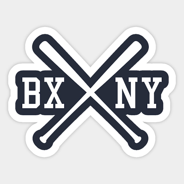 New York 'The Bronx' Pinstripe Baseball Script Fan T-Shirt Sticker by CC0hort